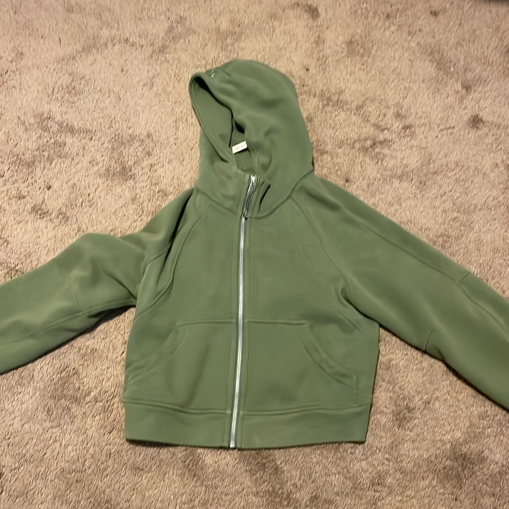 Green full-zip scuba hoodie